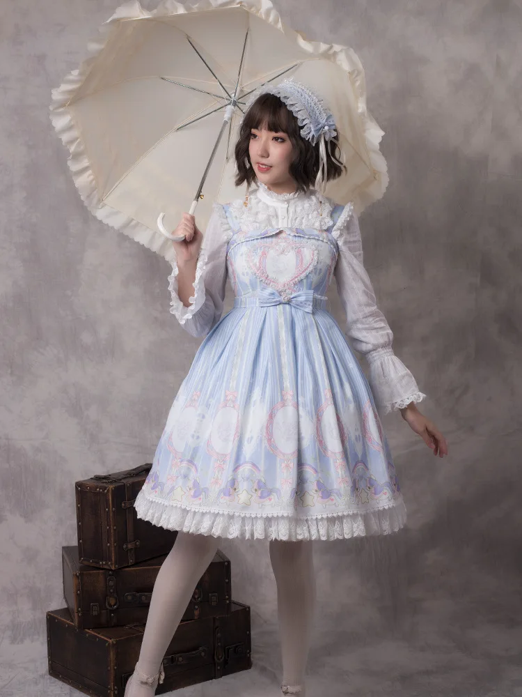 Lolita Original Unicorn Stars Sleeveless Dress Girl Full Set | Тематическая одежда и униформа