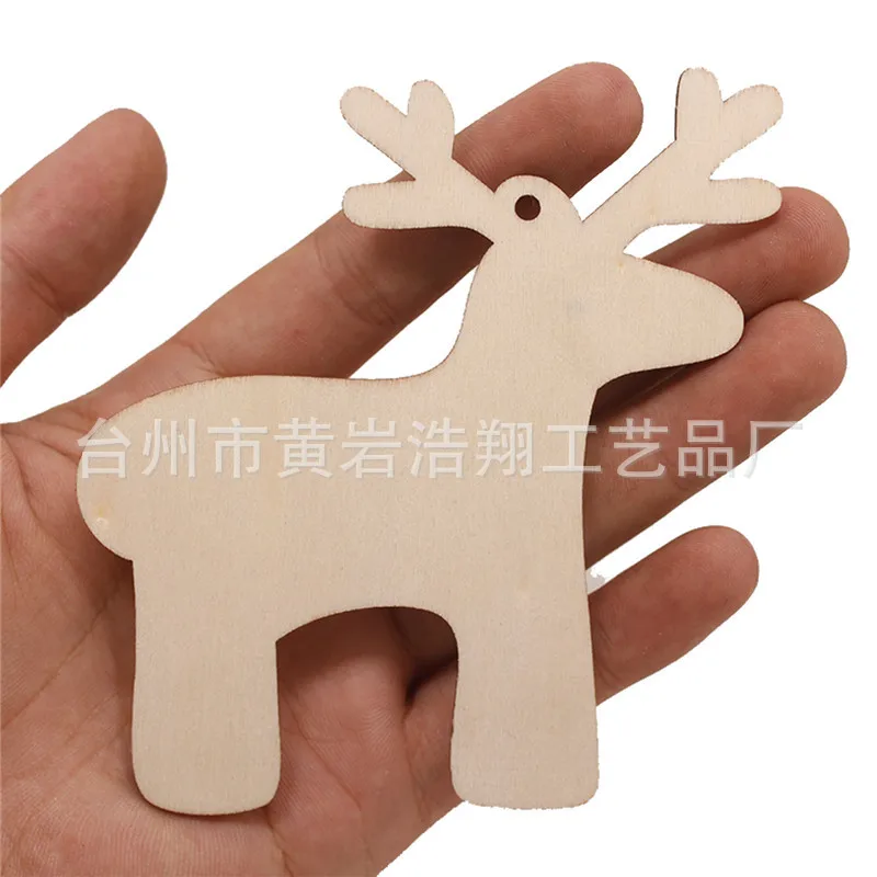 Christmas Decorations Creative Carving Wood Elk Christmas Tree Pendant Home Festival Decorations Handmade DIY Pendant