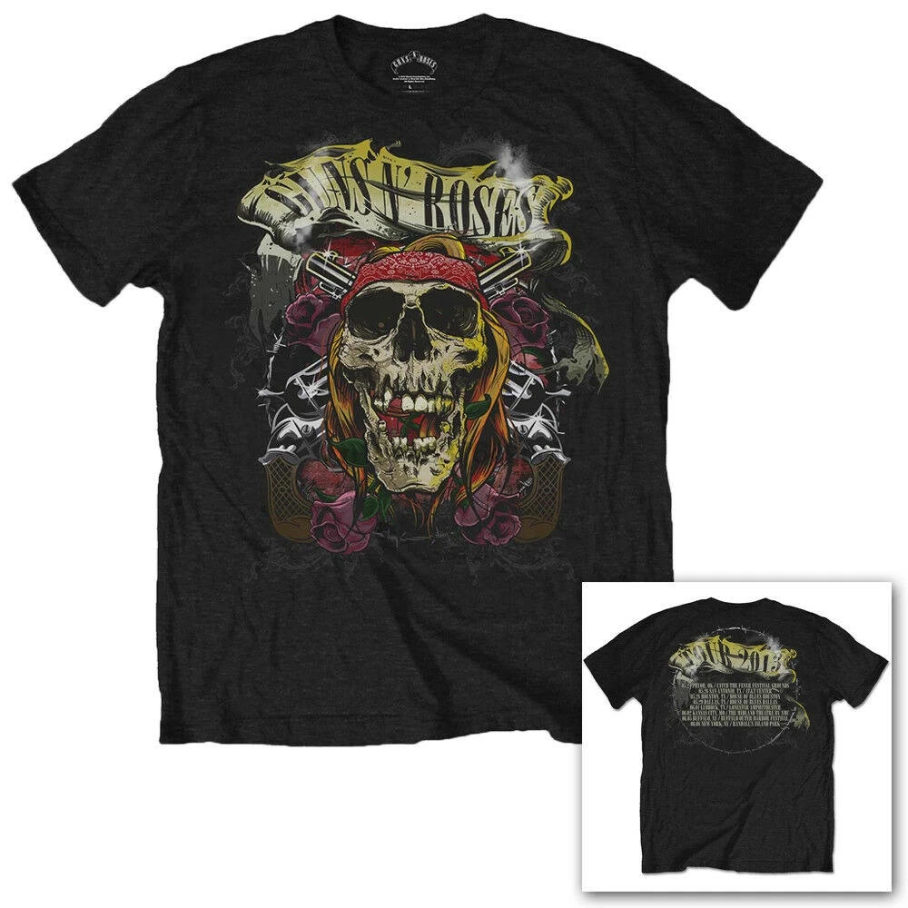 Мужская черная футболка Guns N Roses Trashy Skull Logo Tour 2013 Axl Rose Slash | одежда