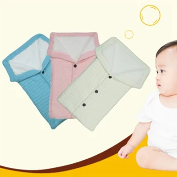 

Newborn Winter Warm Sleeping Bags Infant Baby Button Knit Swaddle Wrap Swaddling Stroller Wrap Toddler Blanket Sleeping Bags