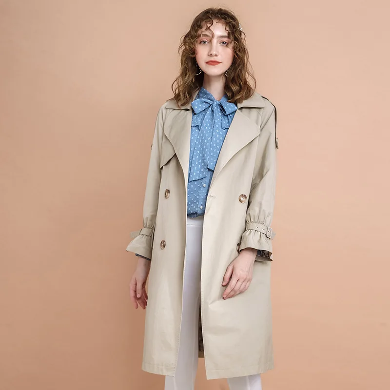 

Mostly Female Trench Coat Cut Wind Fashion 2019 Autumn Her Witchy Vintage Cotton Long Viscose Nylon Women's Windbreakers Winter
