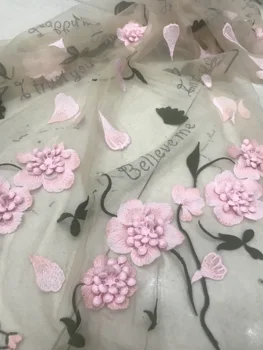 

Embroidered Net Fabric with beads With super Quality yaking-32.8817 African Tulle Lace Fabric For party Dress