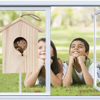 

DIY Sucker Bird Nest Bird House Wooden Birdhouse Solid Wood Bird House Transparent HYD88