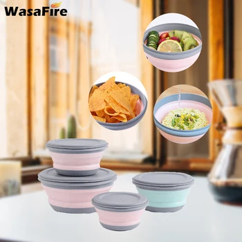 

3Pcs/set Silicone Folding Bento Box Collapsible Portable Lunch Container Box Food Dinnerware Outdoor Container Bowl For Adult