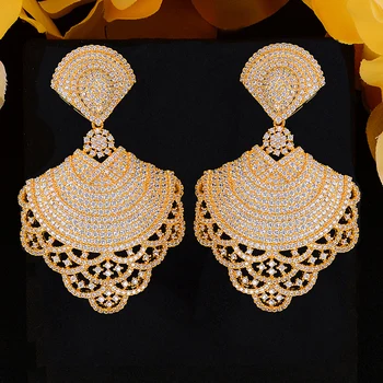

GODKI Luxury Lace Design BIG SIZE Dangle Earrings For Women Wedding Cubic Zirconia DUBAI Bridal Earring Jewelry Accessories2020