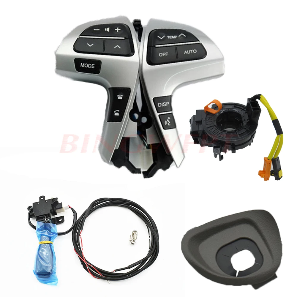 Авто Руль аудио регулятор громкости для TOYOTA HIGHLANDER кнопки Bluetooth телефон - Цвет: 1set black silver