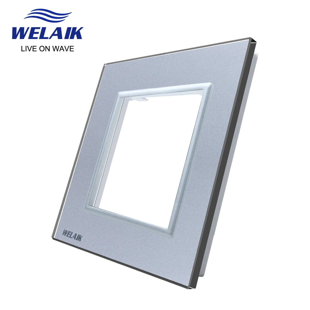 EU European Standard 80*80mm Light Wall Touch Switch Socket Outlet Square Hole Crystal-Glass-Panel DIY Parts Module A18W1 wall touch switch socket