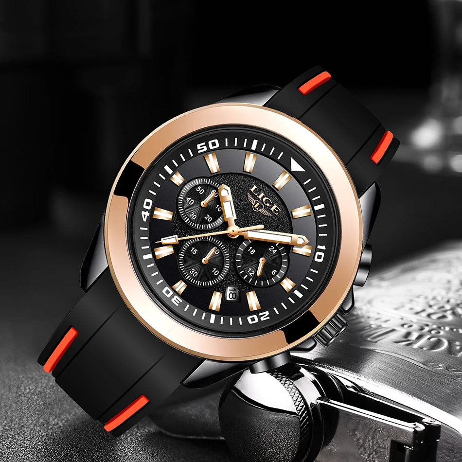Relogio Masculino LIGE New Mens Watches Top Luxury Brand Men Unique Sports Watch Men's Quartz Date Clock Waterproof Wrist Watch