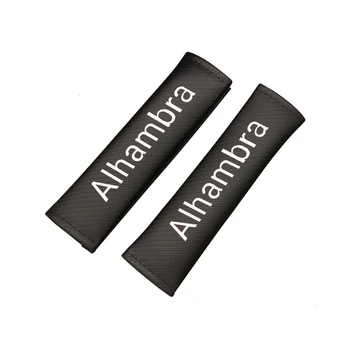 

2pcs Carbon Fiber Texture Car Seat Belt Cover Car Seat Belt Shoulder Pads for Seat Alhambra