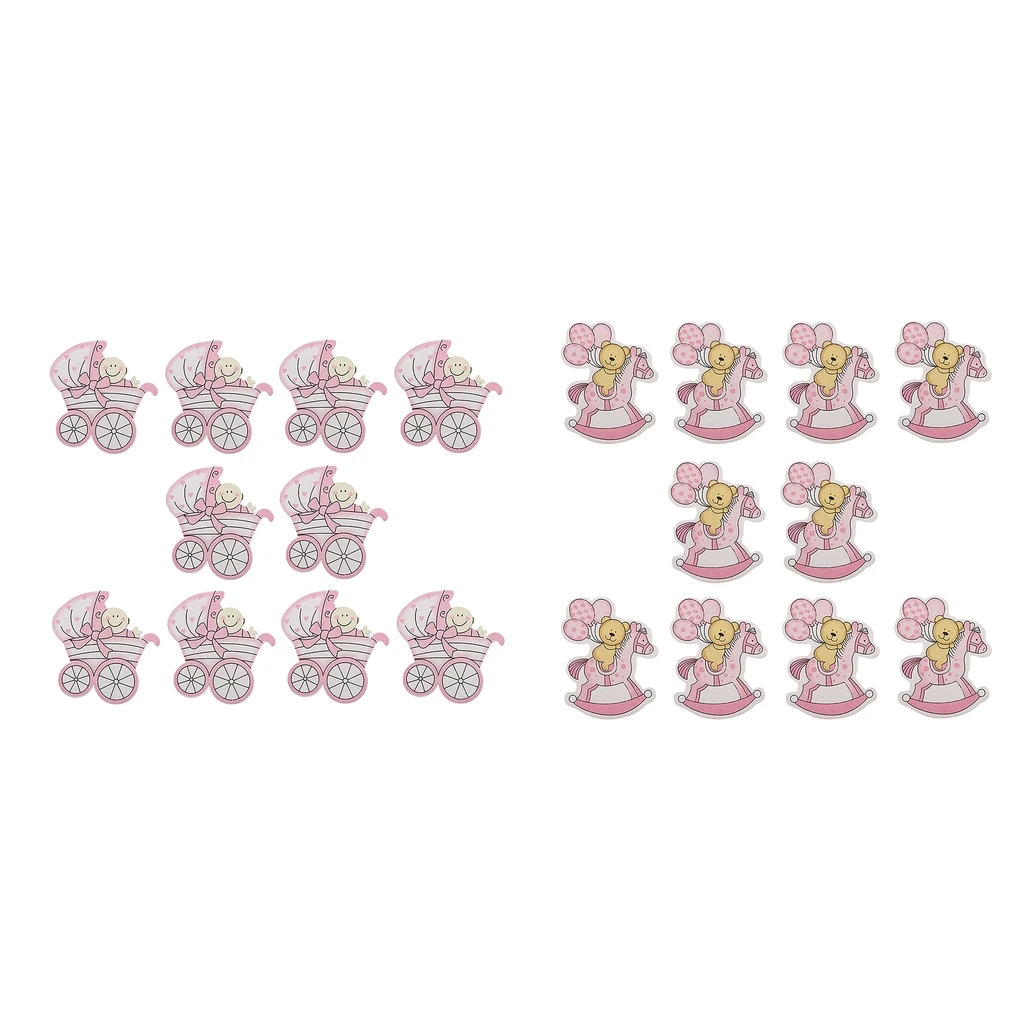 20pcs Infant Birthday Decoration Wooden Baby Embellishments Card making Scrapbooking Baby Shower Decor Craft