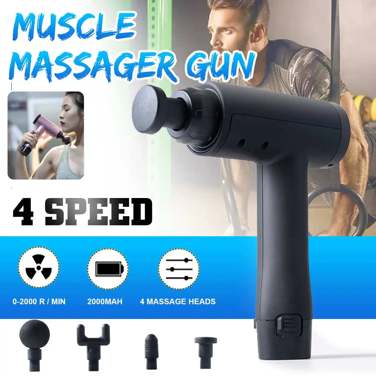 

Muscle Stimulator Massage Gun Vibrating Deep Therapy Relaxation Fascia Fitness Exercise Pain Relief Electric Massage