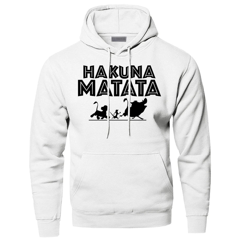 The Lion King Hakuna Matata Hoodies Sweatshirts Men Simba Pumbaa Timon Hooded Hoodie 2019 Winter Autumn Movie Cartoon Sportswear