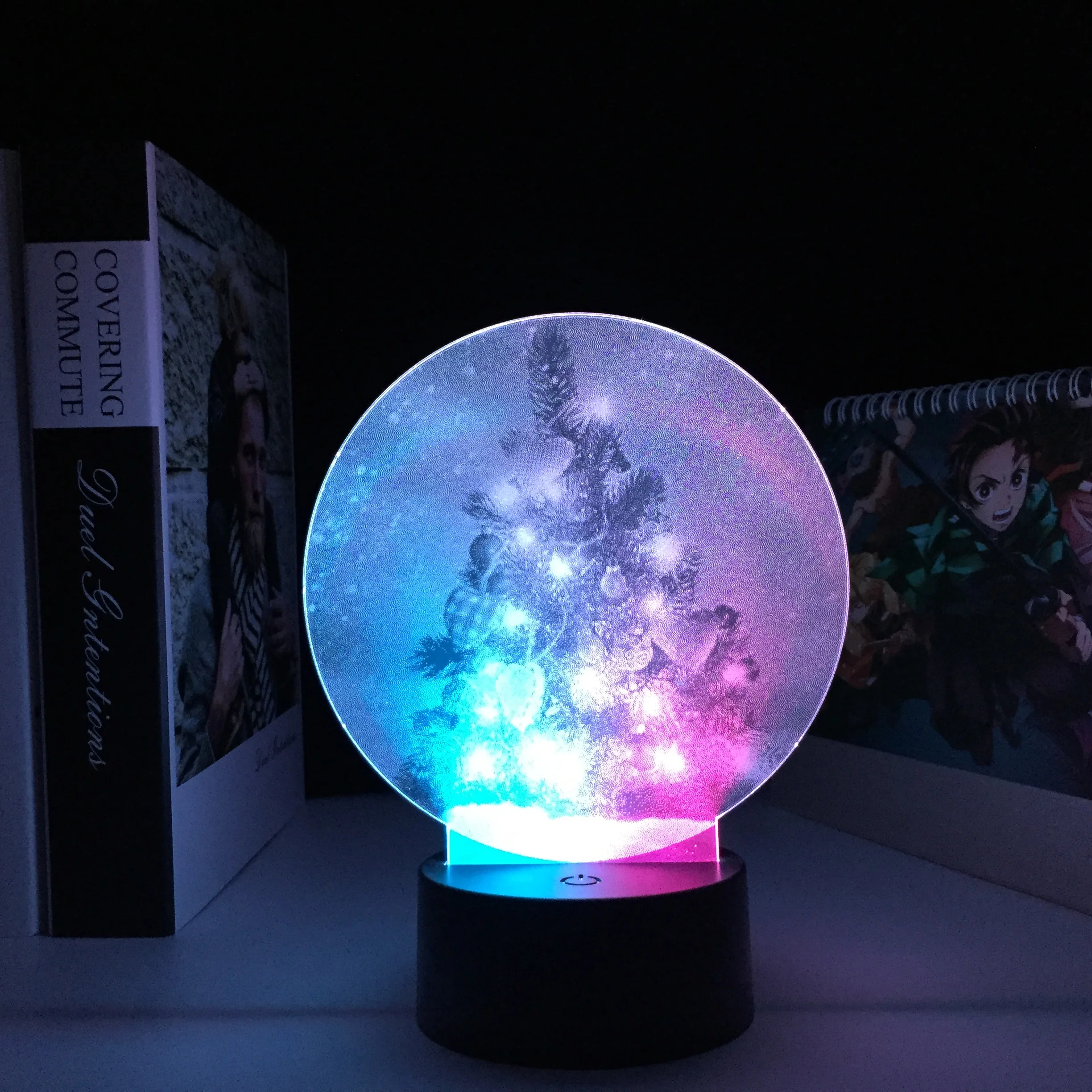 

Двухцветная Рождественская елка, 3D лампы для прикроватного столика, подарок для детей, люстра, подвесной светильник, украшение для комнаты для девочек