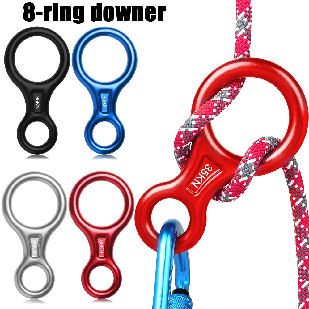 Descender-Gear Ring-Rope Belay-Device 35kn-Figure Eight-Rings Downhill Rock Climbing