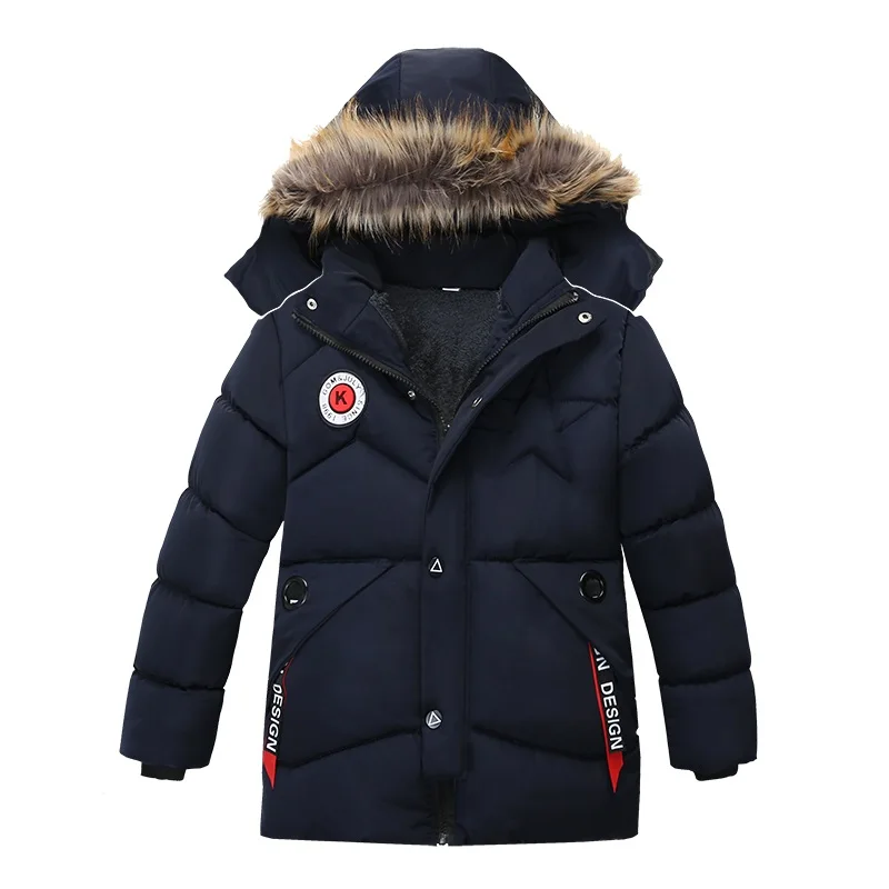 Ideal  Boy Down Jacket 2018 Winter Warm Baby Boys Star Hooded Wear Down Jacket Children Outerwear Kids Zip