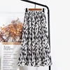 TIGENA Leopard Print Long Maxi Pleated Skirt Women Fashion 2022 Korean Casual Solid Elastic High Waist Chiffon Skirt Female Lady ► Photo 3/6