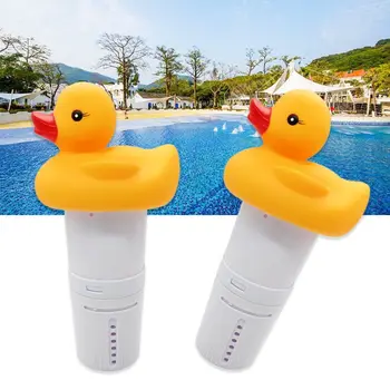 

Cute Yellow Duck Pool Chemical Dispenser Automatic Floating Chlorine Durable Box