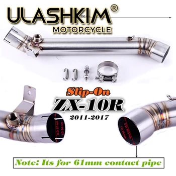 

Motorcycle Exhaust Escape Muffler Middle Contact Pipe Full System Slip on For KAWASAKI ZX 10R ZX10R ZX-10R 2008 2009 2010