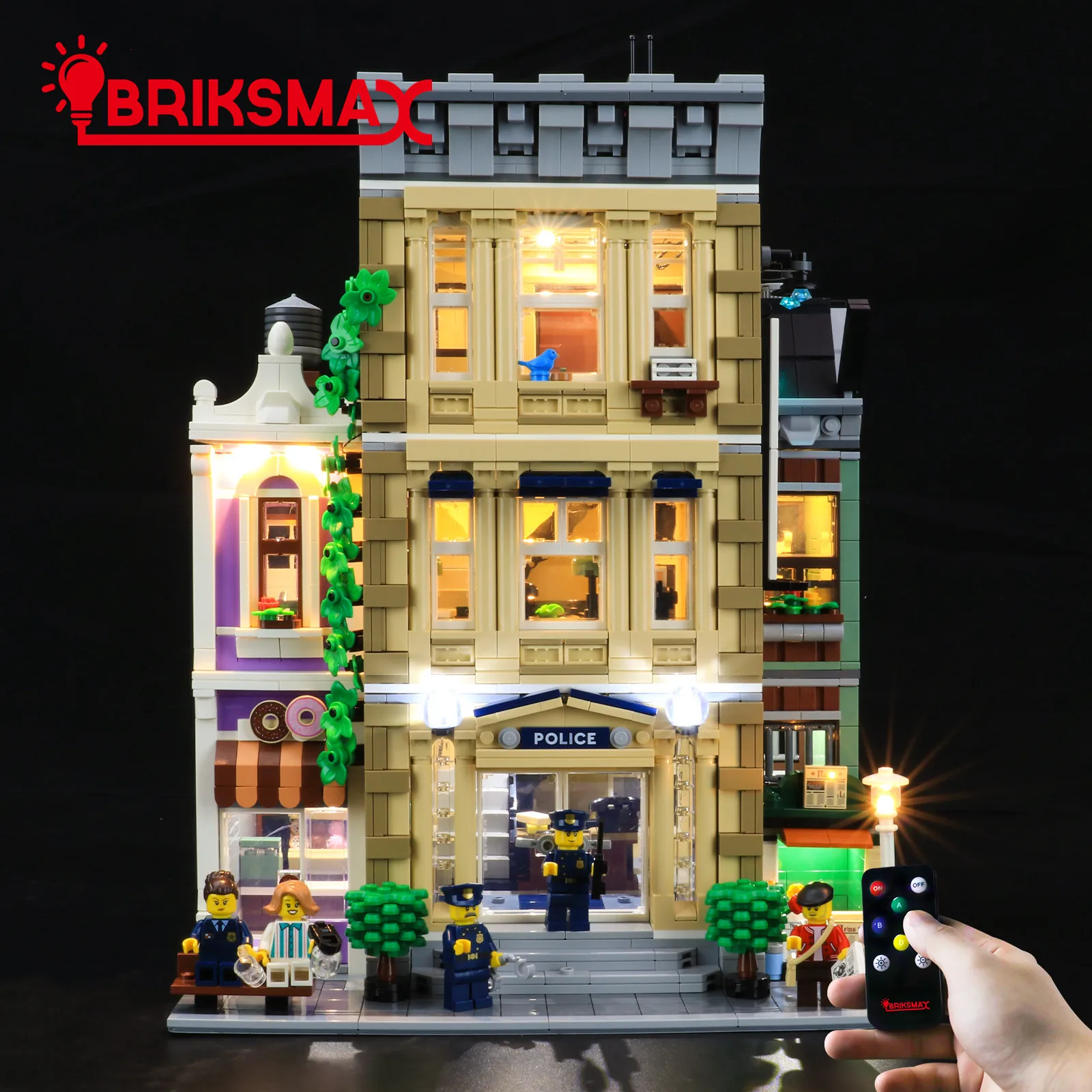 BriksMax Led Light Kit For 10278 Police Station， Remote Control