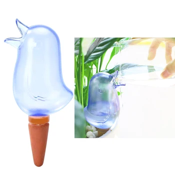 

2pcs Plant Waterer Self Watering Globes Bird Shape Hand Blown Transparent Mini Clear Glass Aqua Bulbs Clear Plastic Aqua Globes
