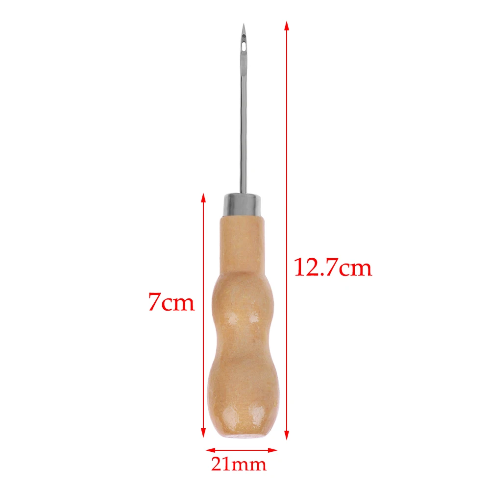 1 шт. парусиновая кожаная швейная обувь инструмент с деревянной ручкой шило ручная строчка конус кожевенное ремесло набор инструментов материалы для рукоделия Шитье