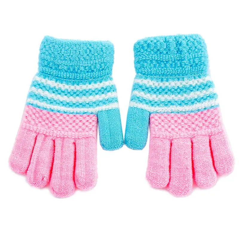 Зимние вязаные перчатки для мальчиков и девочек, теплые варежки, перчатки для детей ясельного возраста - Цвет: 3