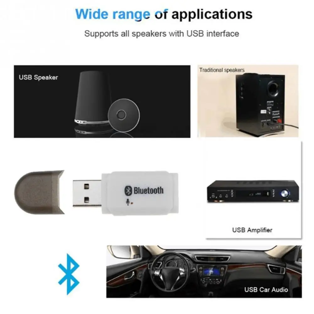 Bluetooth-compatible 4.0+ Wireless USB Receiver AUX Car Audio Adapter Mp3 Player Handsfree Speaker For Android/IOS Car Kit bluetooth receiver car mp3 player bluetooth handsfree kit bluetooth handsfree bluetooth audio adapter wireless audio adapter wireless handsfree kit