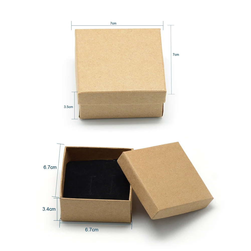 24Pcs Cardboard Jewelry Boxes Rectangle Square Gift Box with Sponge Inside for Packaging Ring Necklace 