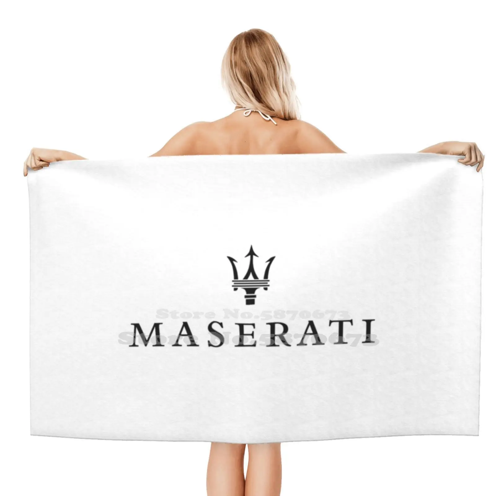 MaseratiLogoTridentSuperfineFiberBathroomTowelsWashclothAlfa