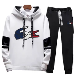 Outono mais popular marca agasalho com capuz pulôver e jogger calças clássico masculino/feminino diário casual esportes hoodie jogging terno