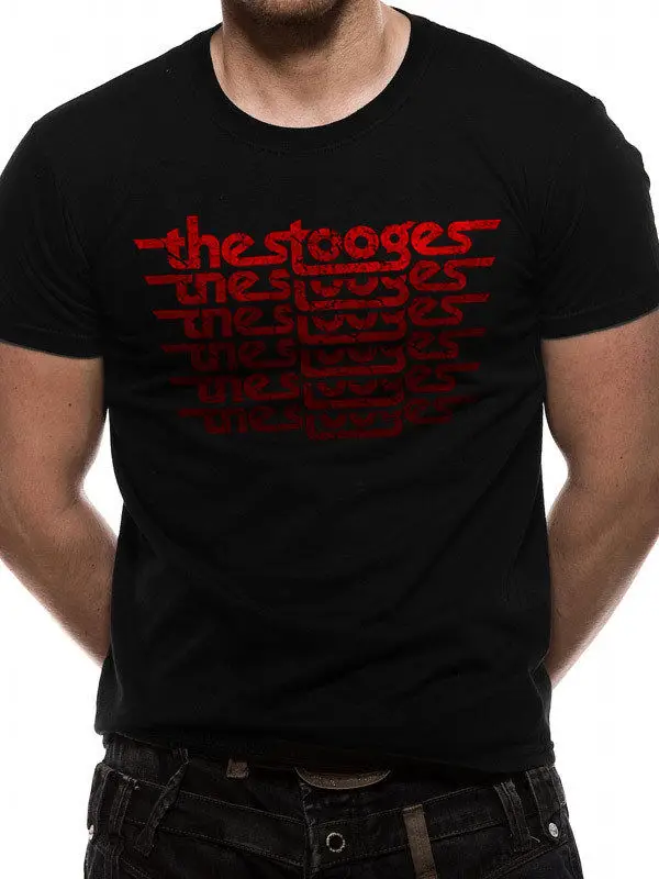 Футболка в винтажном стиле с надписью Classic Logo и The stoogs официальная продажа * Iggy Pop