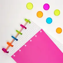 10 шт. Грибное отверстие диск-Переплет Красочный вкладыш книга переплет Кольца Круглый Круг тетрадь переплет инструменты клип канцелярские товары