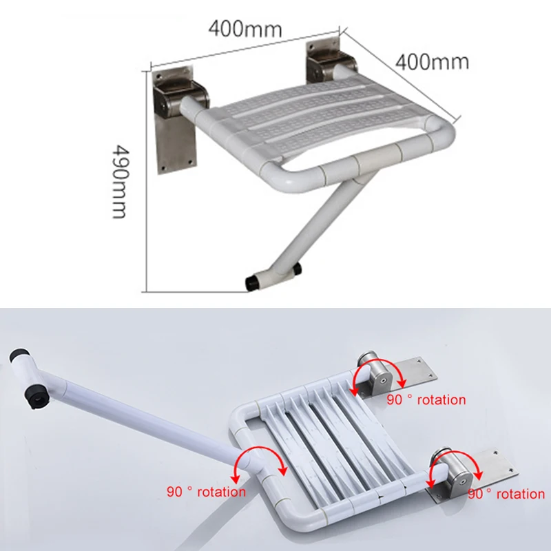 ELLEN Bathroom shower stool safety non-slip elderly disabled barrier-free bathing chair foldable stainless steel EL85014 2