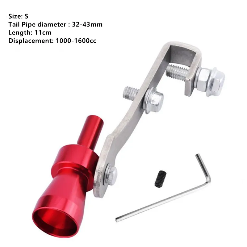  JNNJ 2 Pièces Sifflet D'échappement Pour Voiture, Sifflet Turbo  Pour Tuyau D'échappement De Voiture En Alliage D'aluminium, Silencieux  D'échappement Turbo Pour Tous Les Modèles Véhicules（Rouge）