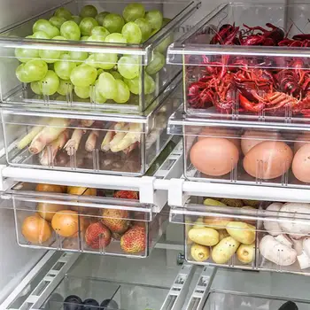 

1Pc Drawer Type Box Retractable Box Refrigerator Box Fruit Storage Box for Refrigerator Kitchen Home