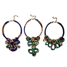 Африканское ожерелье Анкара ожерелье с принтом Африканские Этнические украшения ручной работы свадебные украшения Анкара тканевое ожерелье для женщин