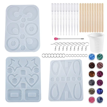 

157 Pack Silicone Earring Molds Jewelry Epoxy Resin Molds Earring Drop Dangle Resin Earring Mold for DIY Fashion Earring