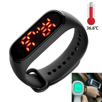 

2020 V8 Body Temperature Smart Bracelet Precise Display Smart Band Clock Time Hours Smart Wristband For Men Women Kids