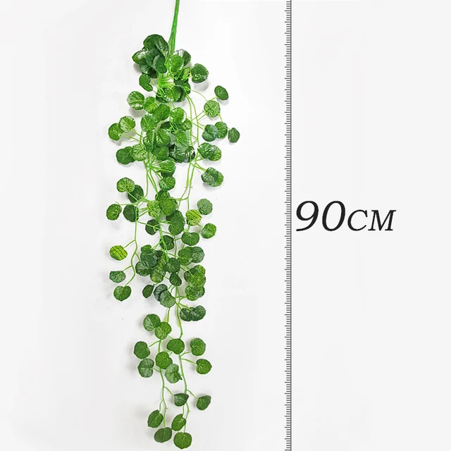 90cm Artificial Vine Plants Hanging Ivy Green Leaves Garland Radish Seaweed Grape Fake Flowers Home Garden Wall Party Decoration 4