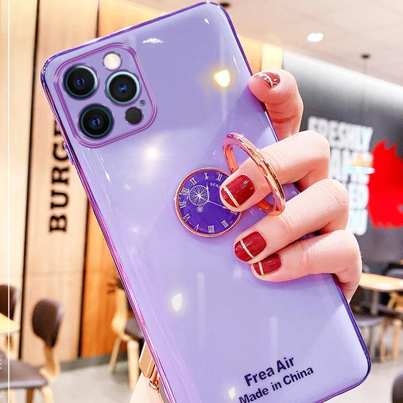 best case for oppo cell phone Luxury 6D Electroplate Plated Finger Ring Case For OPPO Reno 6 5 4 SE F K Z Lite Pro Plus Case Female Fashion Cover Funda oppo phone cover