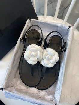 

Summer classic pinned flower sandals flat sandals ladies sandals