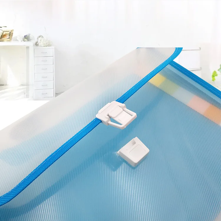 Release Buckle Type A4 Hand File Holder 13 Lattice Plastic Folder Students Test Paper fen lei jia Support Customization