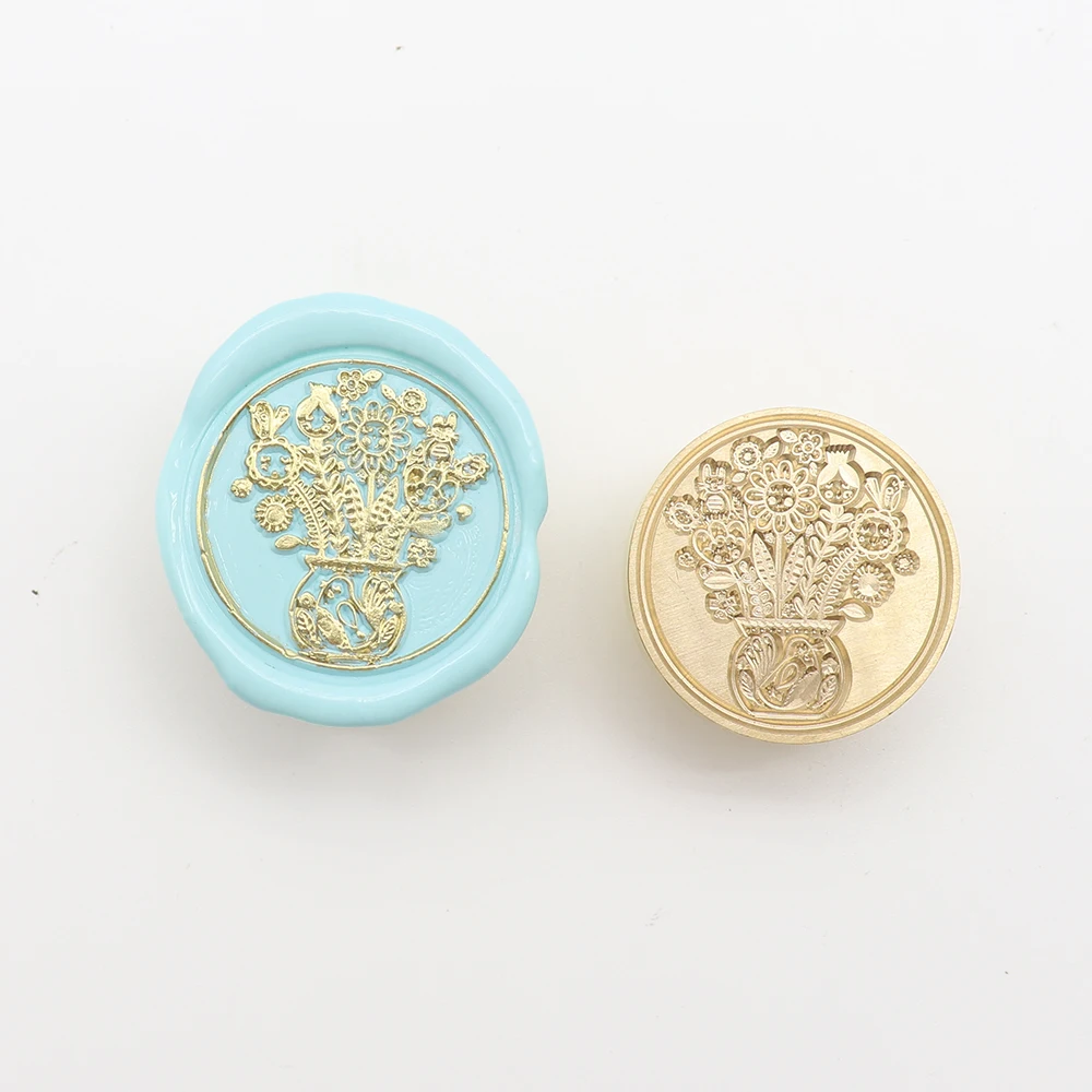 stamps for cards and scrapbooking 30MM Wax Seal Stamp Flower Tulip Sealing Wax Stamp Head For Scrapbooking Envelopes Wedding Invitations Gift Packaging christmas tree clear stamps Scrapbooking & Stamps