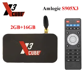

X3 CUBE Android TV Box 2.4G/5G WiFi 1000M LAN Amlogic S905X3 TV BOX 2GB 16GB Android 9.0 Set Top Box 4K Media Player VS X3 Pro