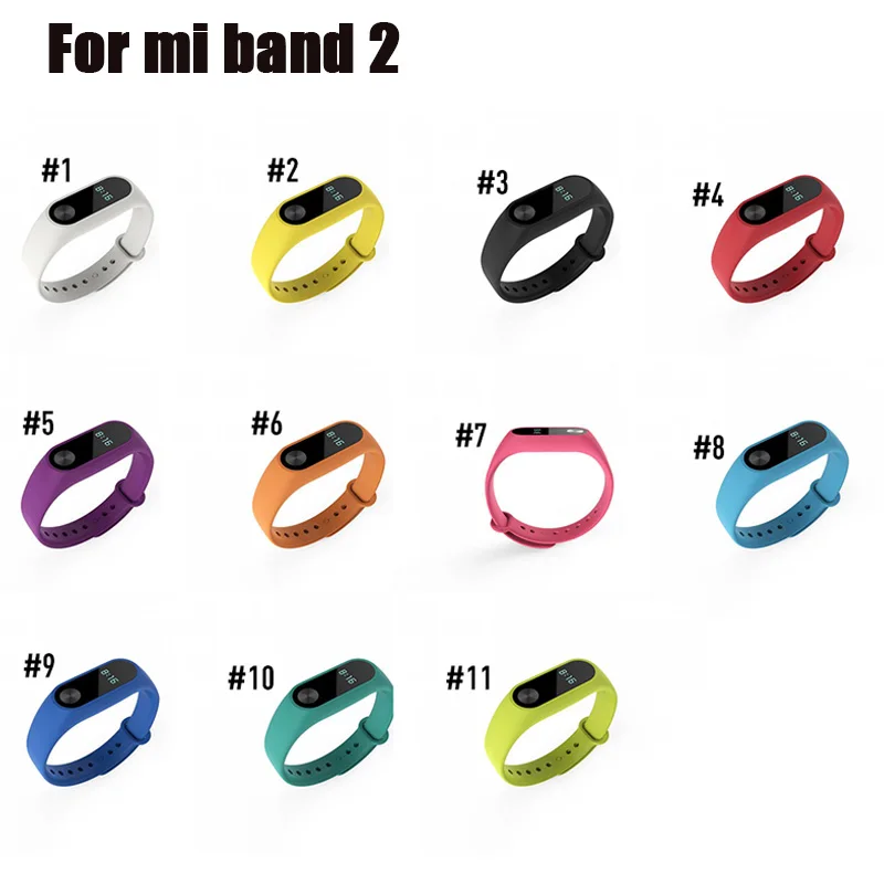 11 Color For Xiaomi Mi Band 2 Bracelet Strap Replacement Silicone Wristband Millet Smart Watch | Электроника