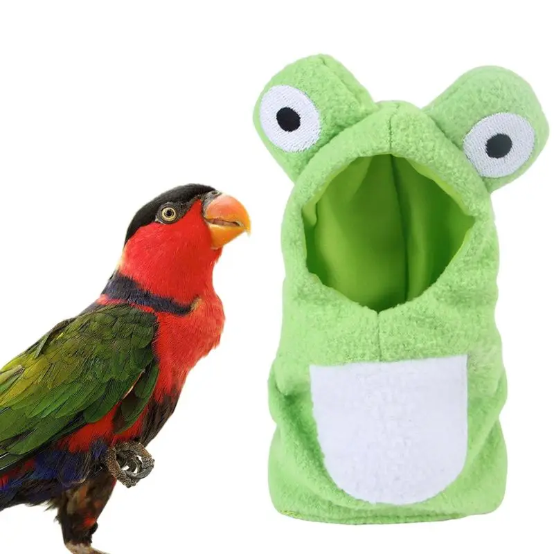 Pet Birds Flight Suite for Parrots Clothes Cockatiel Funny Frog Shaped Costume Winter Warm for Pet Shows Cosplay Photo Prop