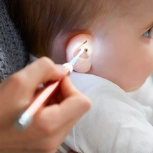 Детская Ложка для чистки ушей, светодиодный светильник-вспышка, восковая кюретка для ушей, визуальный прибор для чистки ушных ушей, пинцет для ушей