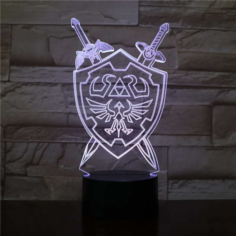 3D моделирование Led ночник 7 цветов меч меняющая атмосферу абстрактный настольная лампа домашний декор для спальни детское освещение для сна подарок
