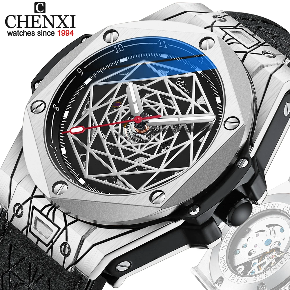 国際ブランド Chenxi 男性用のファッショナブルなプロフェッショナル自動革時計 機械式腕時計 トゥールビヨン 耐水性 最も優遇 Dhis Pnlp Sn