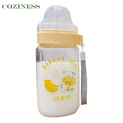 COZINESS Baby Drinking Bottl Cartoon Fruit Cow School With Lanyard Glass Kids Cup New Hot Sale Simplicity Japanese Style Kettle